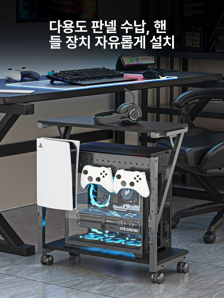 컴퓨터 본체 거치대 철제 보관 고정형 높이 스탠드 받침대 홀더 - 상세 이미지 5