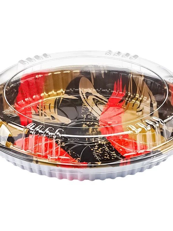 초밥 김밥 원형 일회용 배달 용기 회 테이크아웃 박스 업소용 트레이 상자 - 상품 이미지
