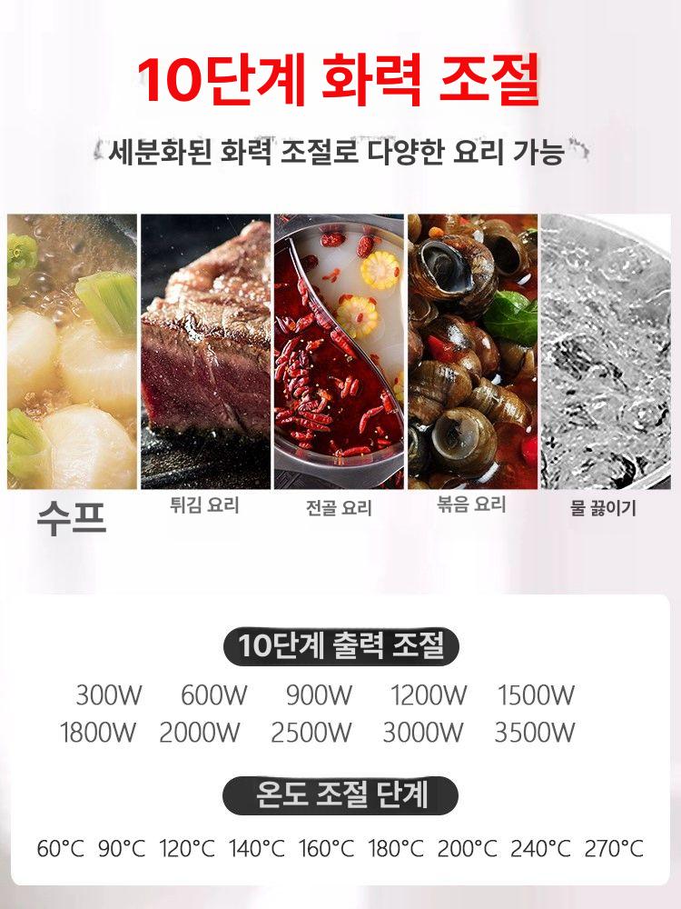 업소용 인덕션 포터블 영업용 전기레인지 가정용 소형 탁상용 카페 주방 휴대용 캠핑 매립형 - 상세 이미지 2