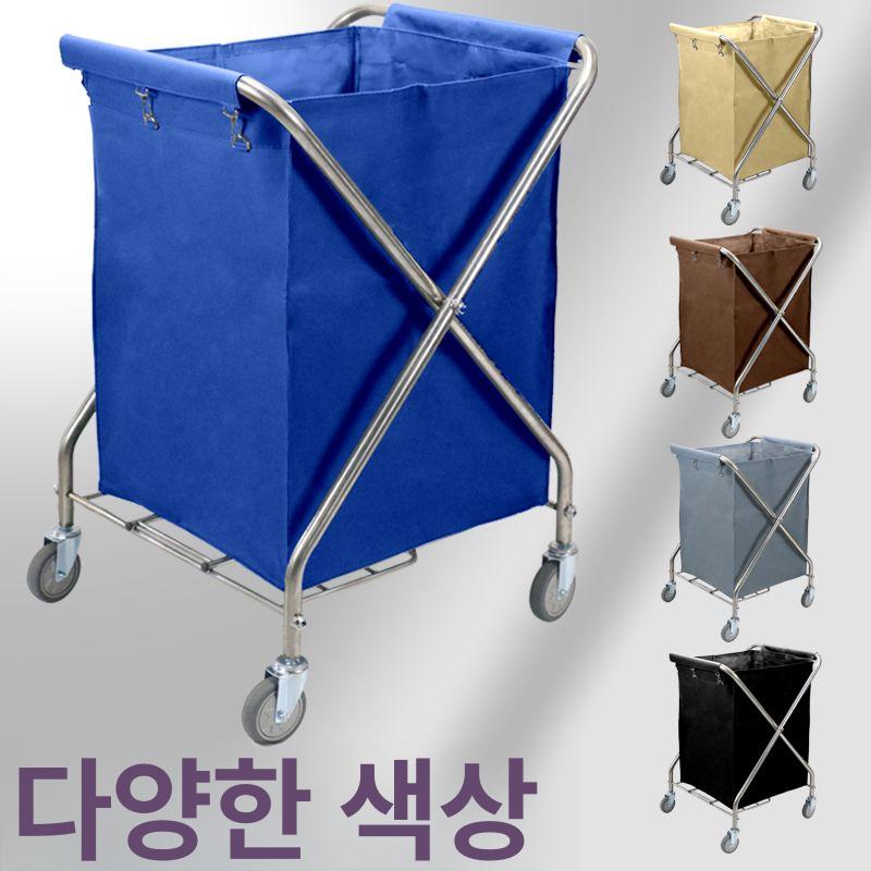 업소용 린넨 의류 목욕탕 바퀴 수거함 숙박업소 운반 웨건 세탁물 호텔 천가방 바구니 - 상세 이미지 3