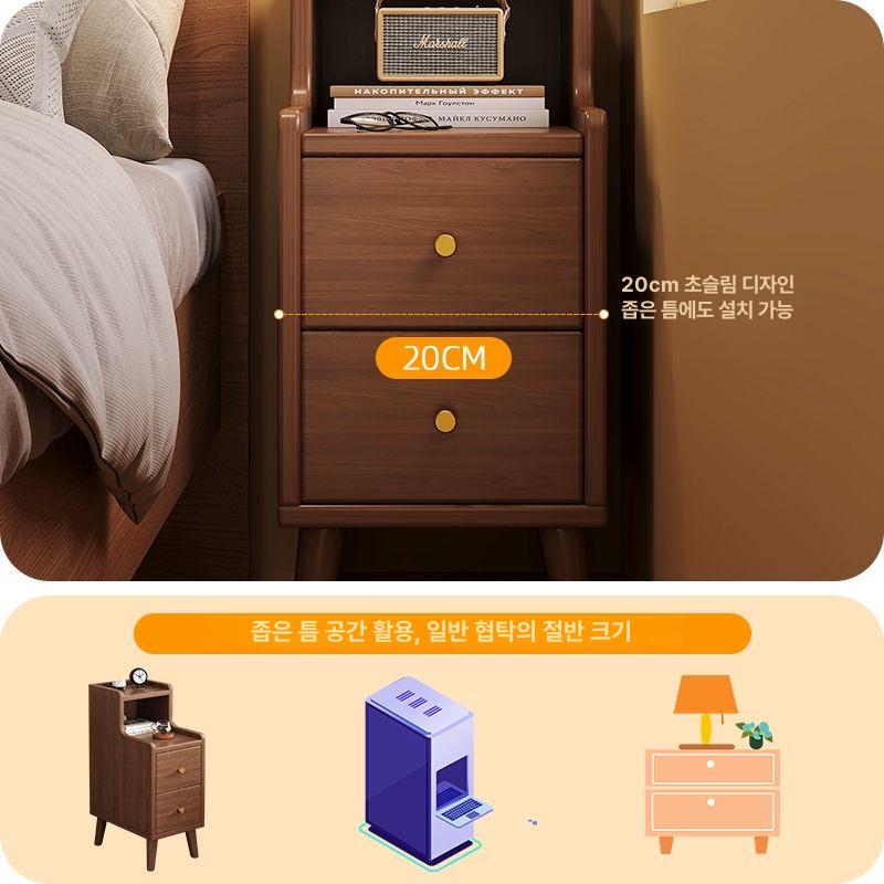 서랍장 미니협탁 북유럽 엔틱 모던 수납장 침대옆선반 침실테이블 침실 서랍협탁 - 상세 이미지 3