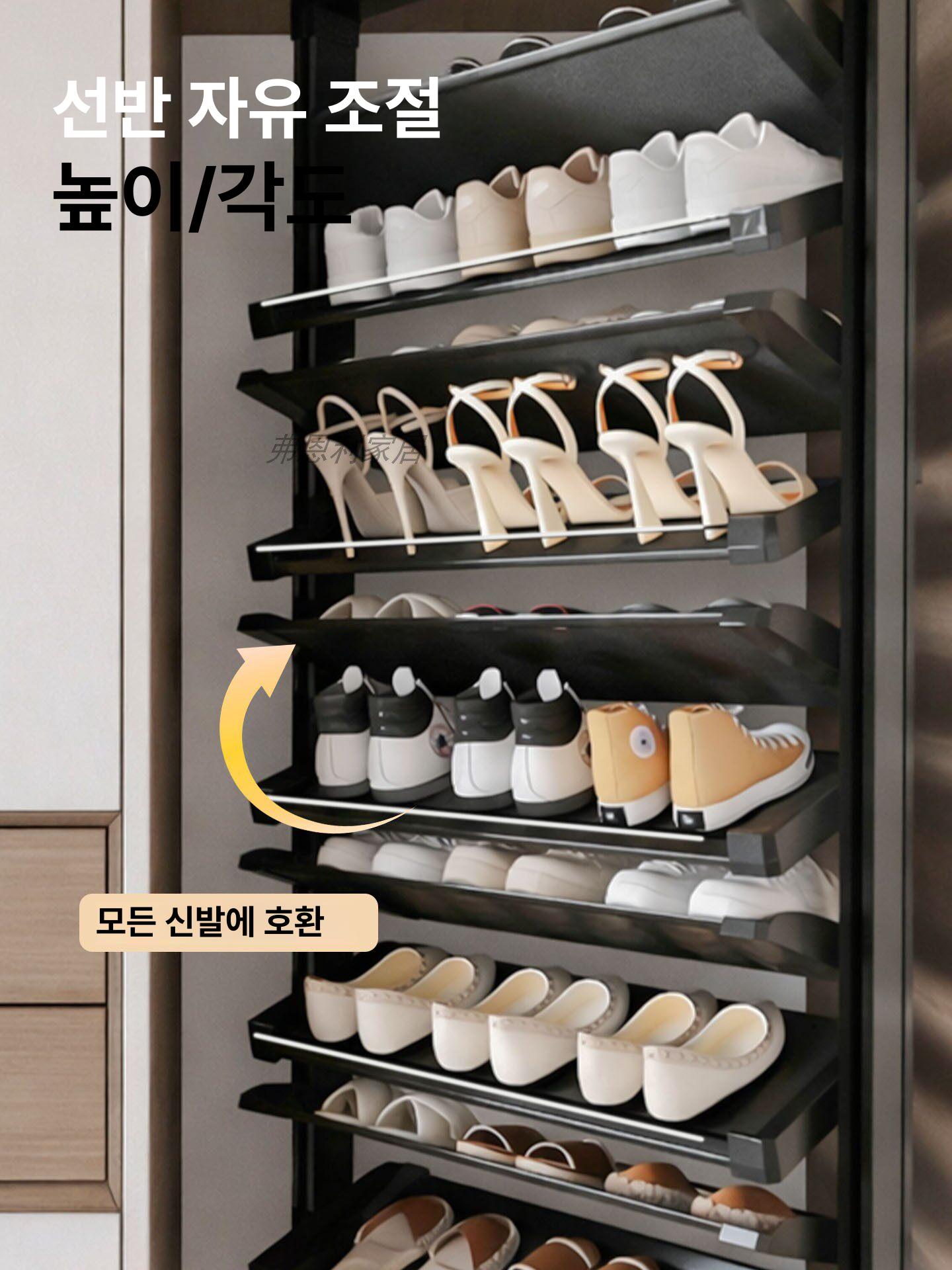 회전 슬림신발장 슈즈 현관 캐비닛 원통형 보관함 다층 정리대 정리함 공간절약 - 상세 이미지 2