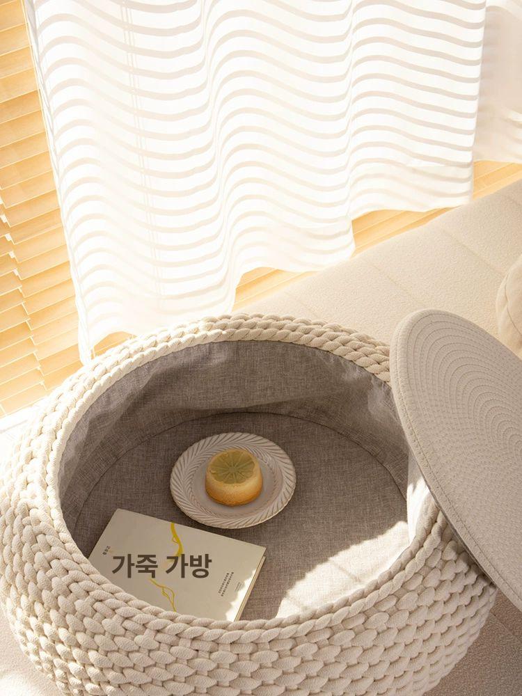 원형 좌식테이블 거실 탁자 다다미 원탁 카페 소파테이블 목재 디자인 - 상세 이미지 5