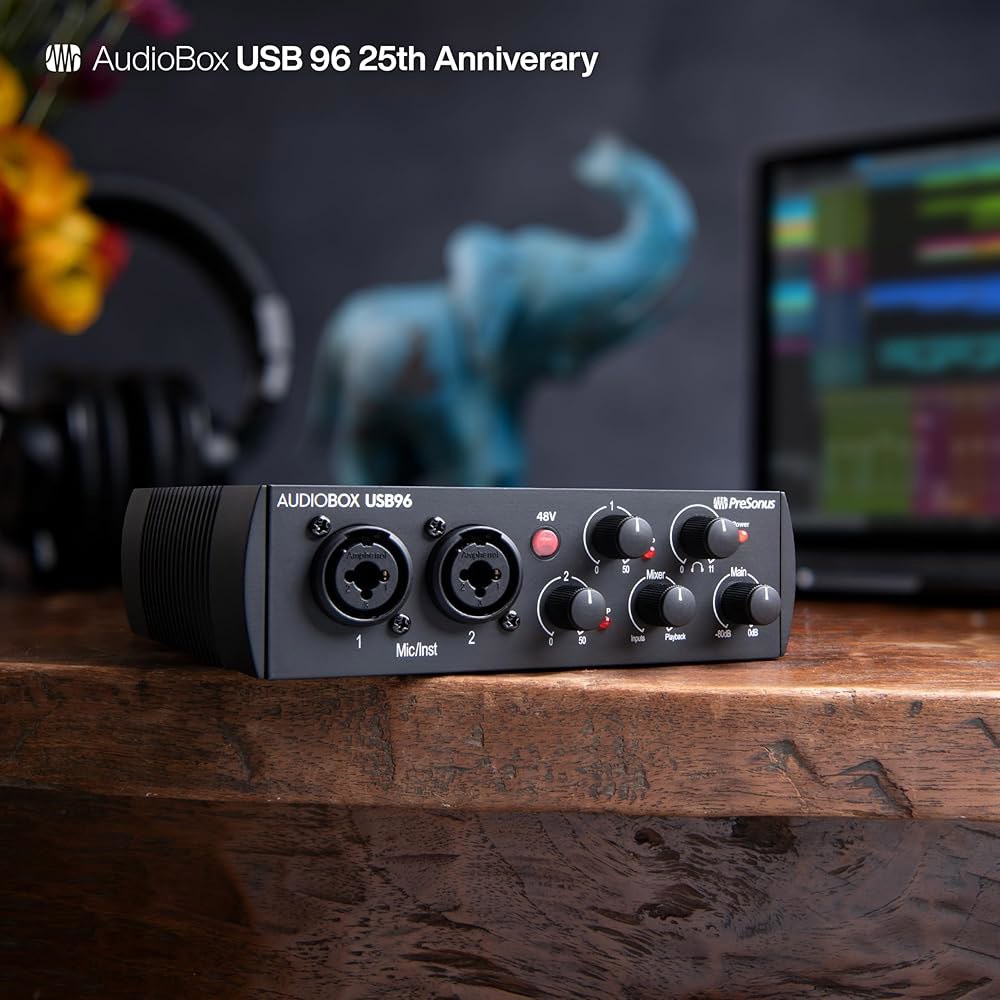 스튜디오 원 아티스트 DAW 녹음 소프트웨어가 탑재된 PreSonus 오디오박스 96 25주년 기념 USB 오디오 인터페이스 1 AudioBox USB 96 - 상세 이미지 2