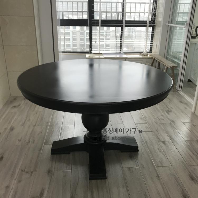 원탁 다이닝식탁 디자인 원형테이블 식당 인테리어 둥근 가정용 빈티지 - 상세 이미지 5