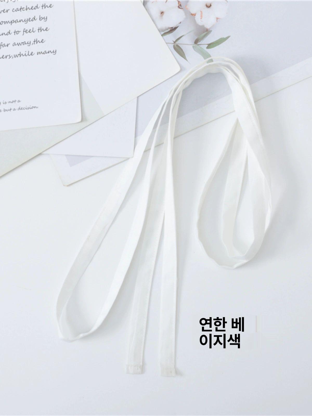 여성 슬림 허리끈 원피스 솔리드 린넨 코튼 스트링원피스 - 상세 이미지 3