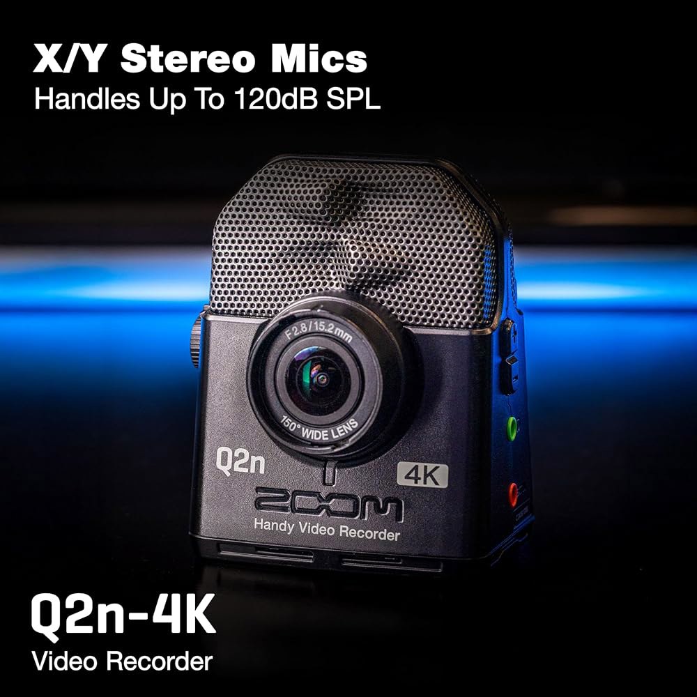 음악, 팟캐스트 및 스트리밍을 위한 Zoom Q2n-4K 비디오 레코더(4K 비디오, 스테레오 마이크, 웹캠 모드 포함) - 상세 이미지 3
