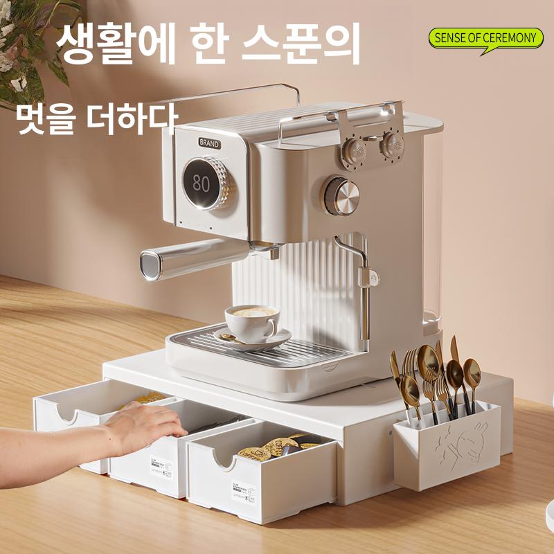 커피머신 수납박스 받침대 카페 정리함 서랍 슬라이드 수납장 수납함 확장형 탕비실용 - 상세 이미지 4