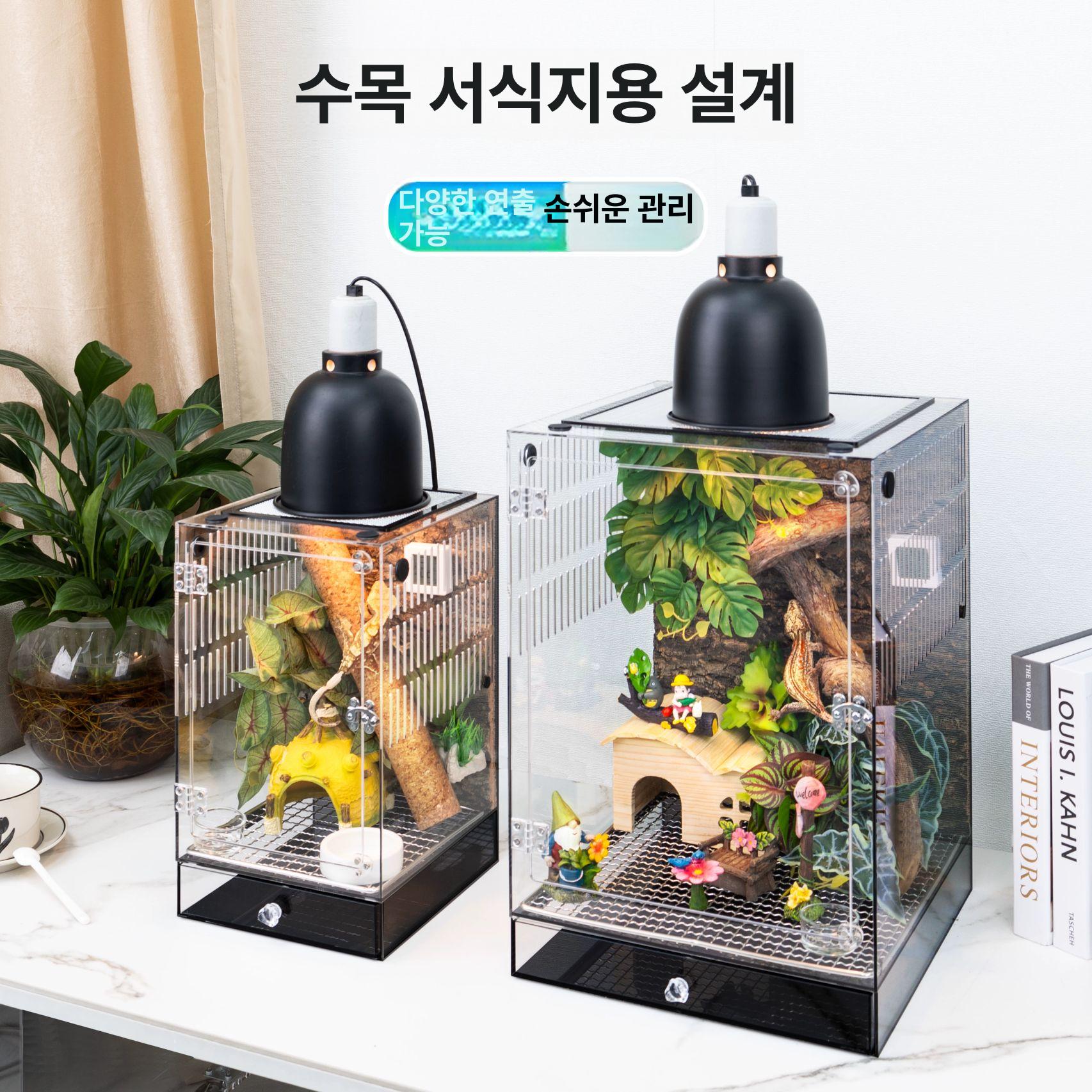 게코 사육장 투명 파충류 레오파드게코 거미 상자 크레스티드 키우기 폴리카보네이트 - 상세 이미지 4