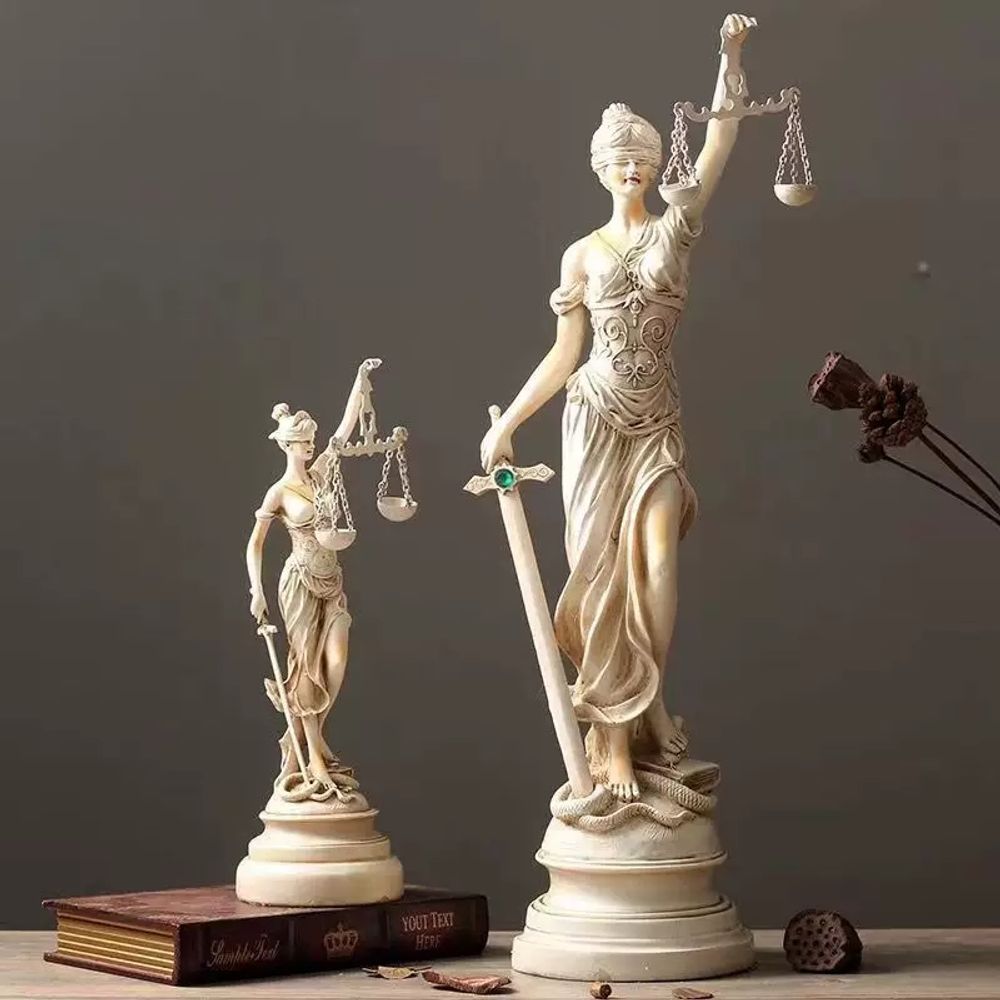 변호사 정의의여신상 개업선물 서재 로펌 빈티지 장식품 소품 저울 조각상 - 상세 이미지 4