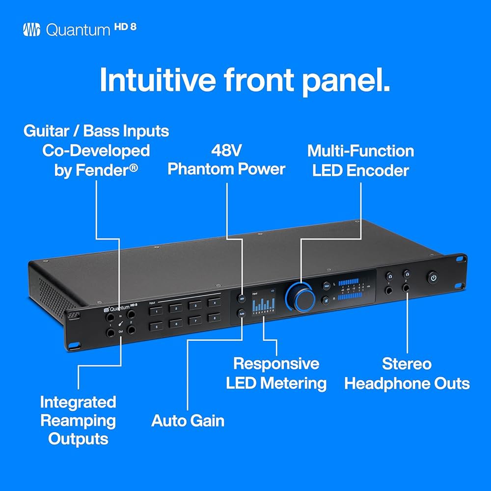 펜더 스튜디오 프로 소프트웨어가 탑재된 PreSonus Quantum HD 8 26 x 30, 32비트 / 192kHz USB-C 오디오 인터페이스 PreSonus ES 2 - 상세 이미지 3