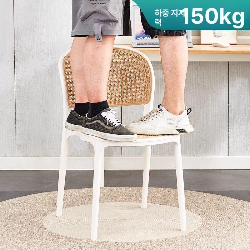 야외 라탄체어 플라스틱 카페 펜션 사각 실외 야외용 디자인 접이식 카페의자 라탄 간이 - 상세 이미지 5