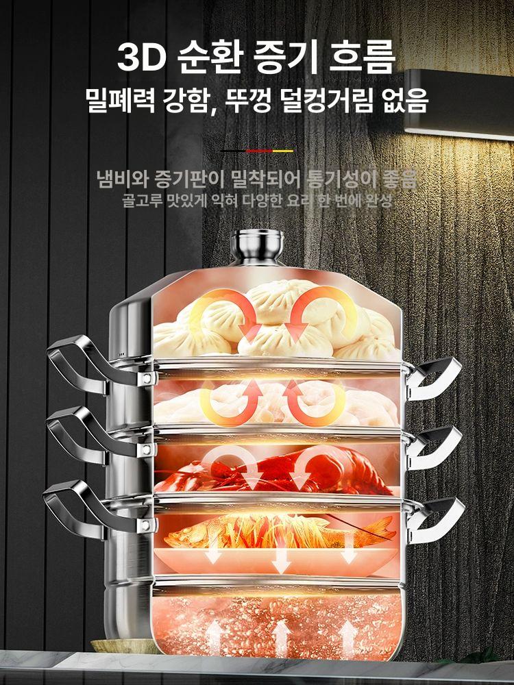찜솥 찜냄비 주방 전골 인덕션 이유식 스티머 찜판 올스텐 업소용 스텐냄비 겸용 - 상세 이미지 2