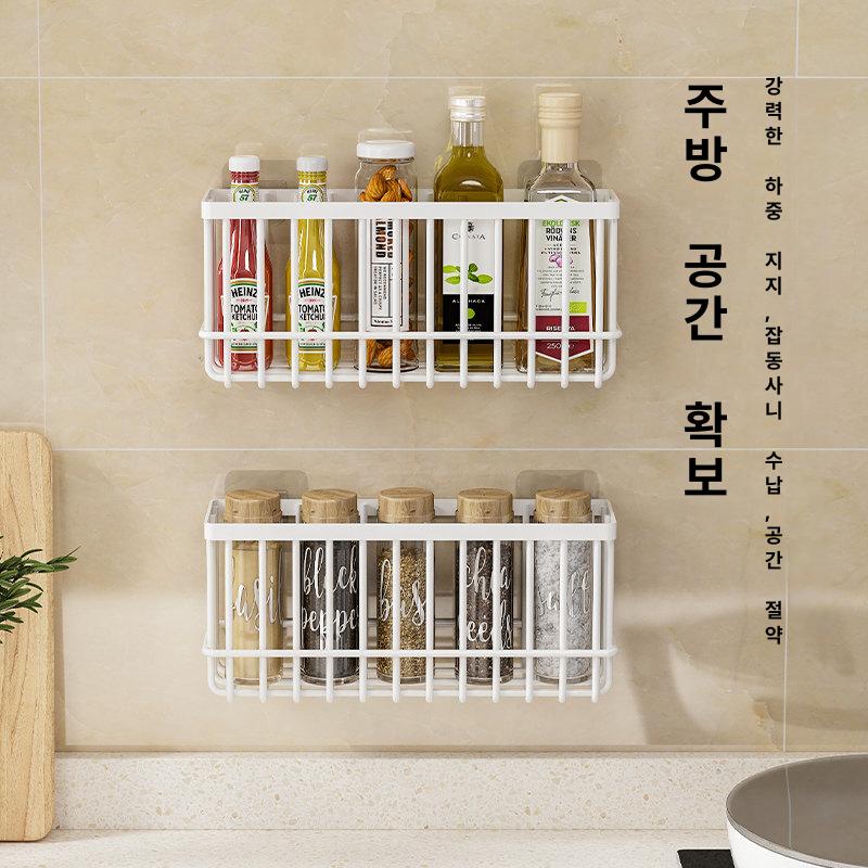 싱크대 하부 선반 조미료 문 부착 양념통 거치대 - 상세 이미지 3