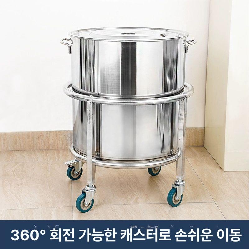 국통 카트 업소용 이동식 스테인리스 운반대 물통 국통카트 운반 대형 육수통 구르마 수레 - 상세 이미지 3