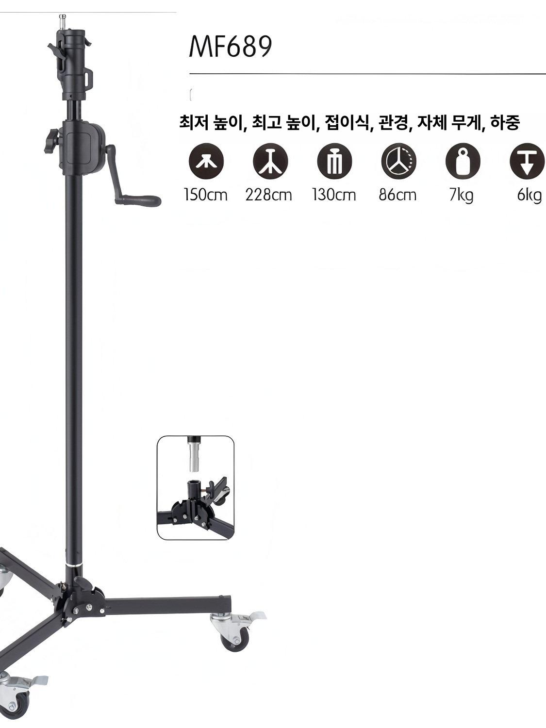 바퀴달린 삼각대 휴대폰 거치대 듀얼 롤러 폰거치대 스마트폰 이동식 브래킷 플로어 촬영 - 상세 이미지 2