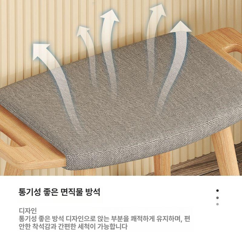 원목 보조스툴 북유럽 소형 수납 오크 보조의자 우드 의자 낮은 받침 스툴 원형 벤치 간이 이미지 6
