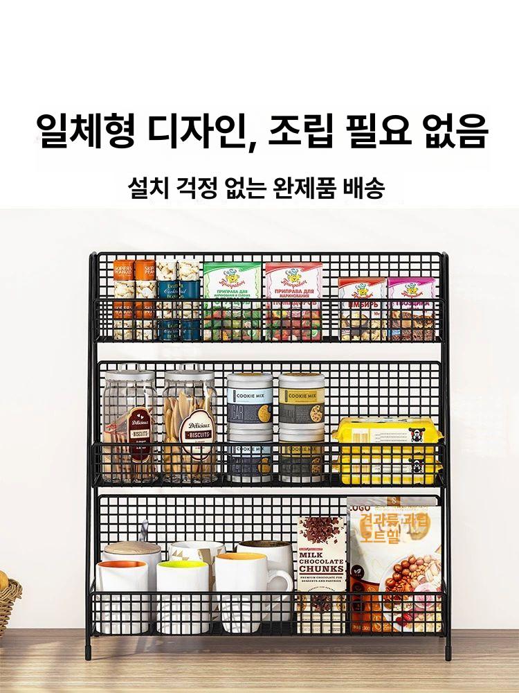 주방정리 양념선반 진열 조미료 소스 보관함 싱크대선반 양념통선반 홈카페 거치대 - 상세 이미지 2