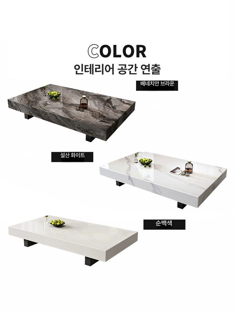 대형 대리석 거실테이블 모던 북유럽 협탁 인테리어 마블테이블 광택 천연 - 상세 이미지 5