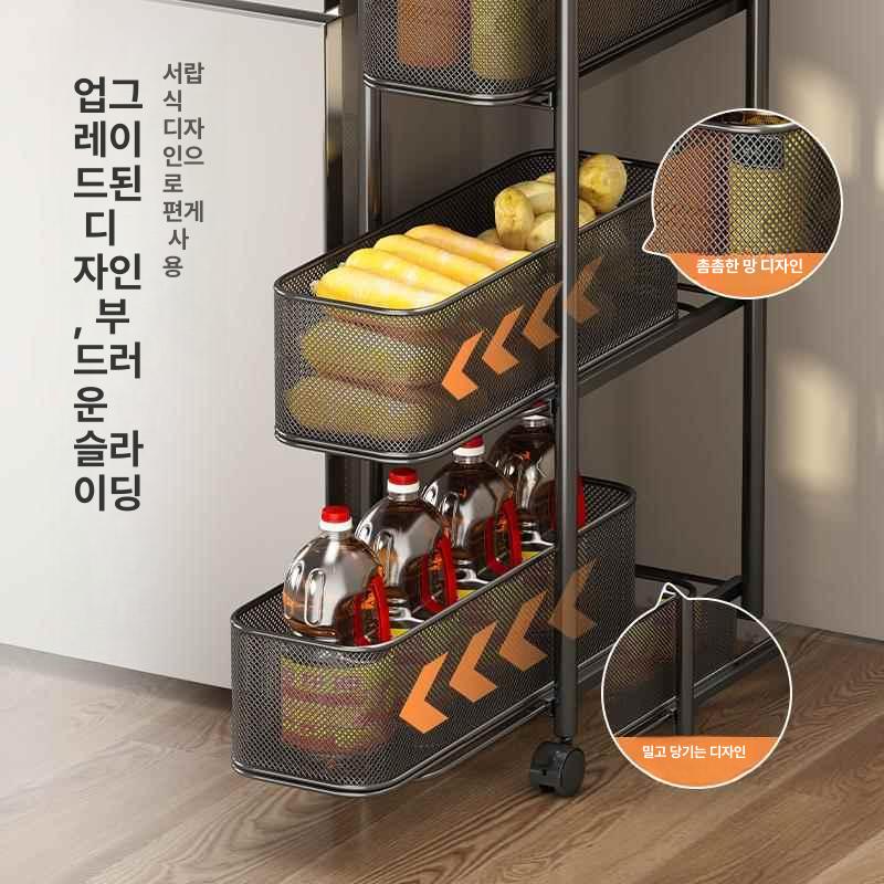 냉장고틈새장 틈새수납장 팬트리장 냉장고장 보조주방 선반장 타입 다용도실 - 상세 이미지 3