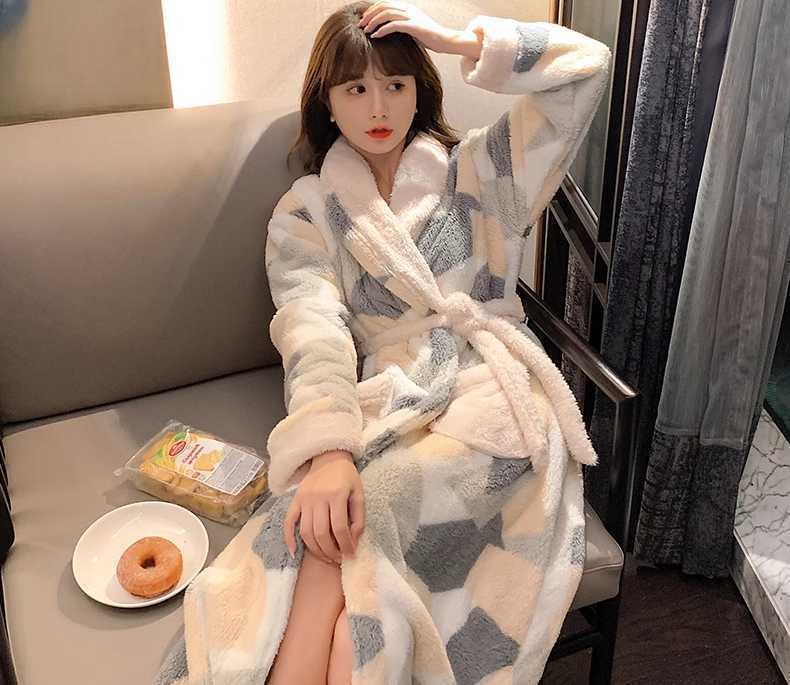 여성 목욕 남자 라운지 여행 후드 극세사샤워가운 부드러운 호텔 로브 원피스형 - 상품 이미지
