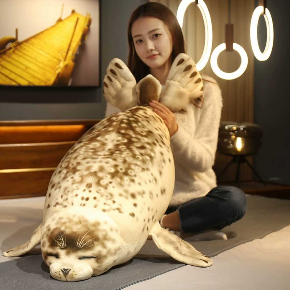 동물 애착인형 쿠션 대형 죽부인 하프물범인형 귀여운인형 봉제 베개 모형 - 상세 이미지 5
