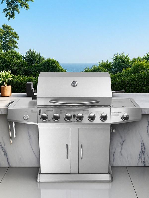 야외 숯불 화로대 스테인리스 대형 그릴 탁자형 캠핑 석쇠 훈제용 - 상세 이미지 2