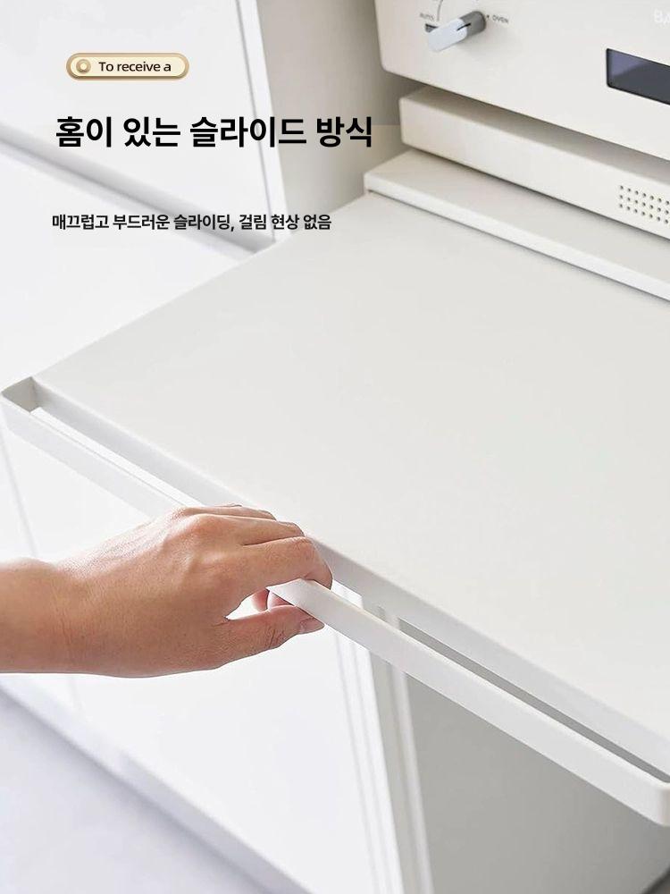 수납랙 무타공싱크대레일선반 무타공주방선반 수납장 슬라이딩선반 확장형 수납함 - 상세 이미지 3