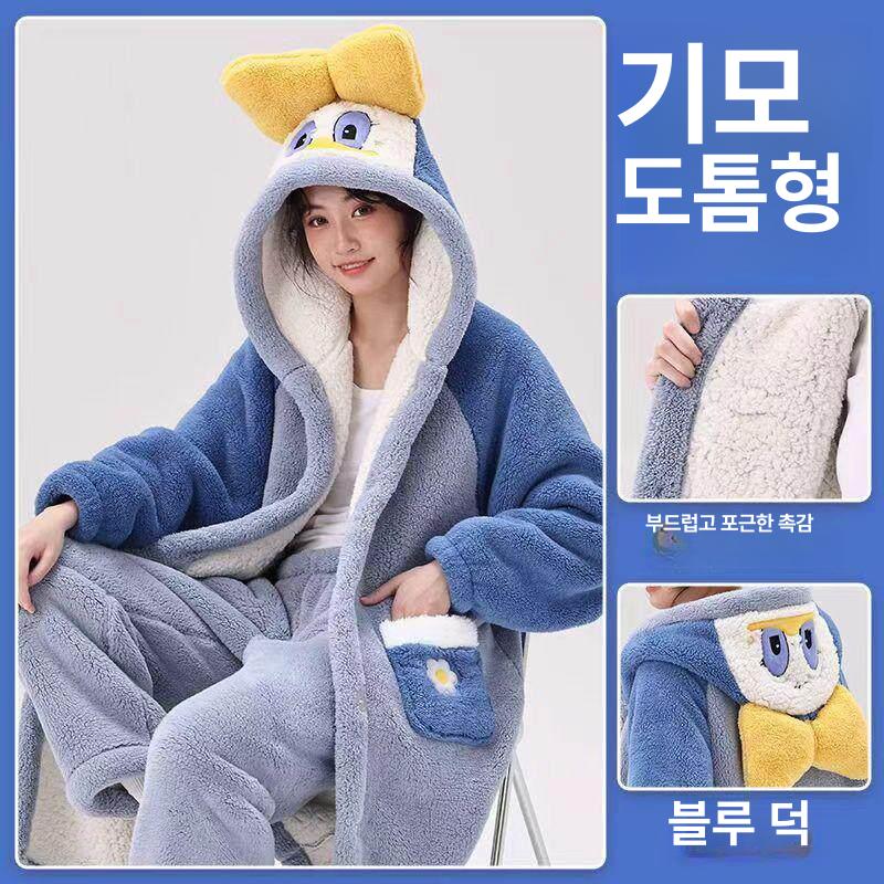극세사 캠핑담요 집순이 입는 후드 담요 두꺼운 대형담요 겨울 차박 - 상세 이미지 3