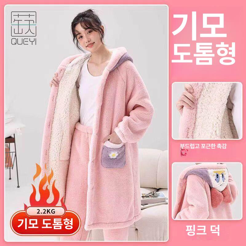 극세사 캠핑담요 집순이 입는 후드 담요 두꺼운 대형담요 겨울 차박 - 상세 이미지 5