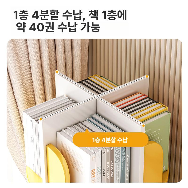 회전책꽂이 원형회전책장 원목 서재인테리어 월넛 따뜻한 틈새 인테리어 서재 대형 나무 책장 - 상세 이미지 3