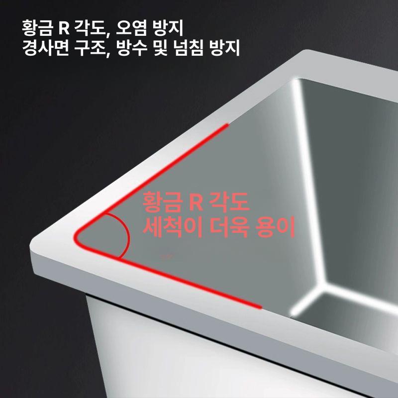 상가 스텐걸레개수대 세척 주방 싱크대 씽크대 지름 욕실 사각형 걸레통 높이 - 상세 이미지 3