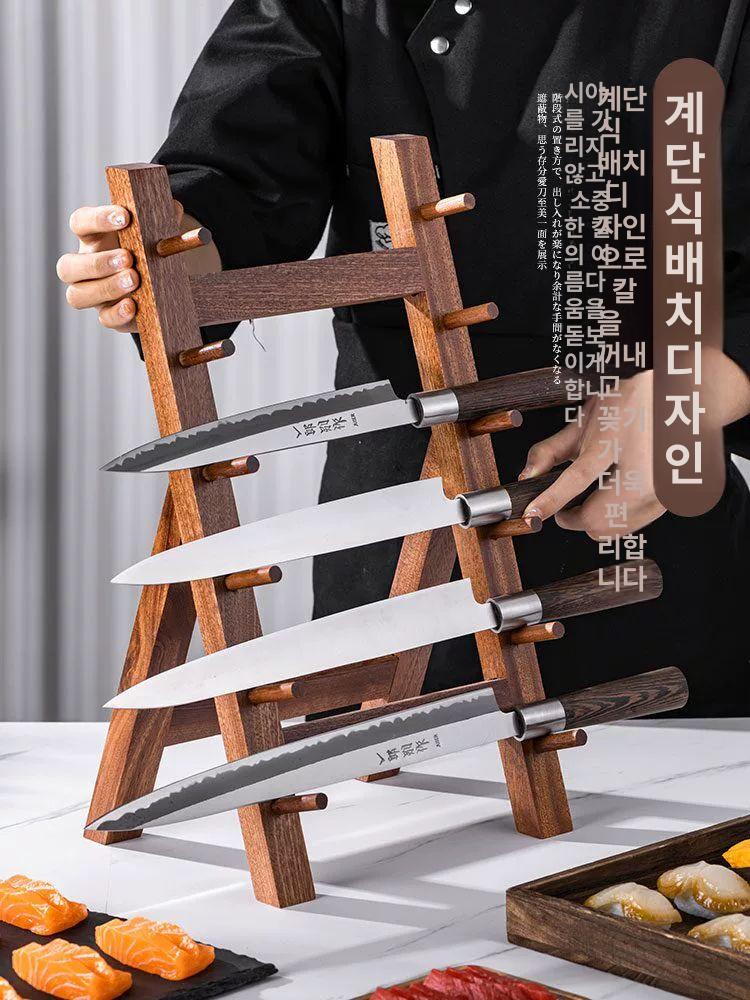 칼거치대 정리대 건조 주방 스텐 보관 칼블럭 칼 칼꽂이 업소용 도마 식도 홀더 오마카세 - 상세 이미지 4