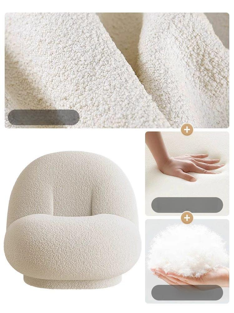 조약돌쇼파 둥근 푹신한 1인용 카페 대기실 양털 로비 조약돌 말보 벨벳 원룸 호텔 의자 - 상세 이미지 5