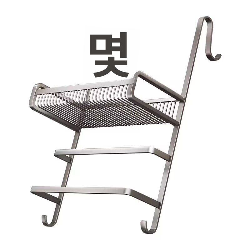 욕실 선반 거는 샤워부스 레이어클래식 후크 도어행거 바구니 그물 총회색 정리 스틸 온담 - 상세 이미지 5