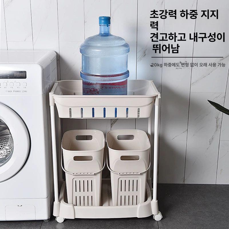 욕실 세탁바구니 플라스틱 빨래 수납함 대용량 런드리바구니 다용도 선반 - 상세 이미지 5