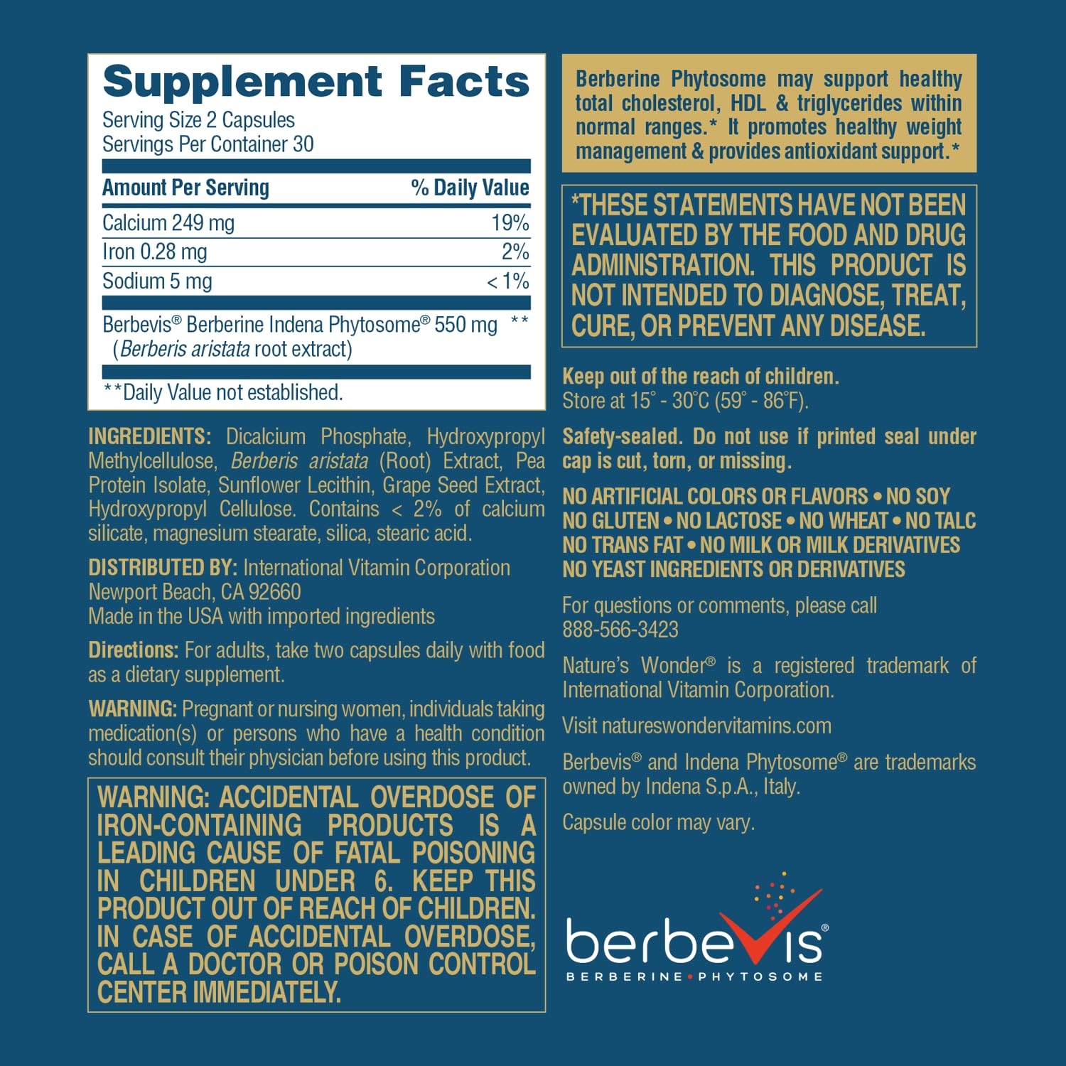 베르베린 파이토솜 550mg 프리미엄 식단관리 베르베비스 60캡슐, 2개 - 상세 이미지 2