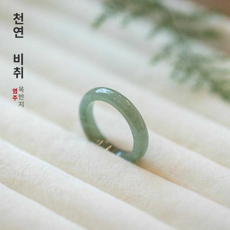 하인정 비취반지 커플 여성 한복 옥가락지 선물 남녀공용 쌍 탄생석 빈티지 보석 - 상세 이미지 5
