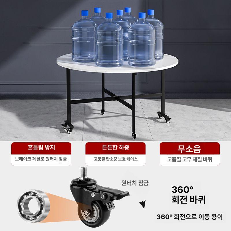 원형접이식 식탁테이블 다용도 가정용 공간활용 탁자 간이 카페 원탁 대형 주방 접이식 - 상세 이미지 5