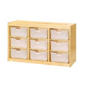 어린이집 유치원 칼라 9인바구니장 고무나무 사물함 수납장 - 상품 이미지