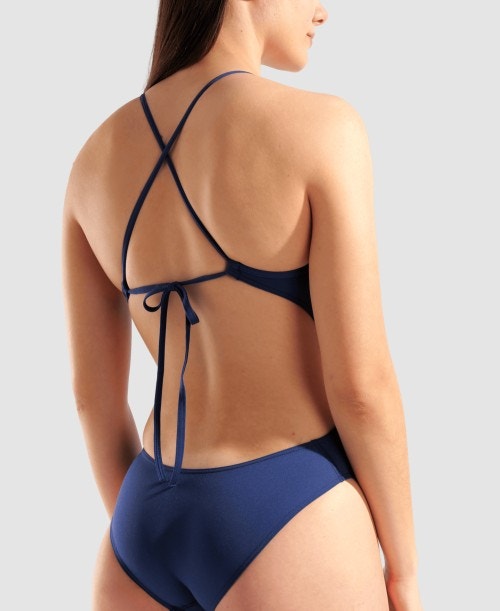 아레나 Swim Tie Back Solid One Piece Navy, 30 - 상세 이미지 5