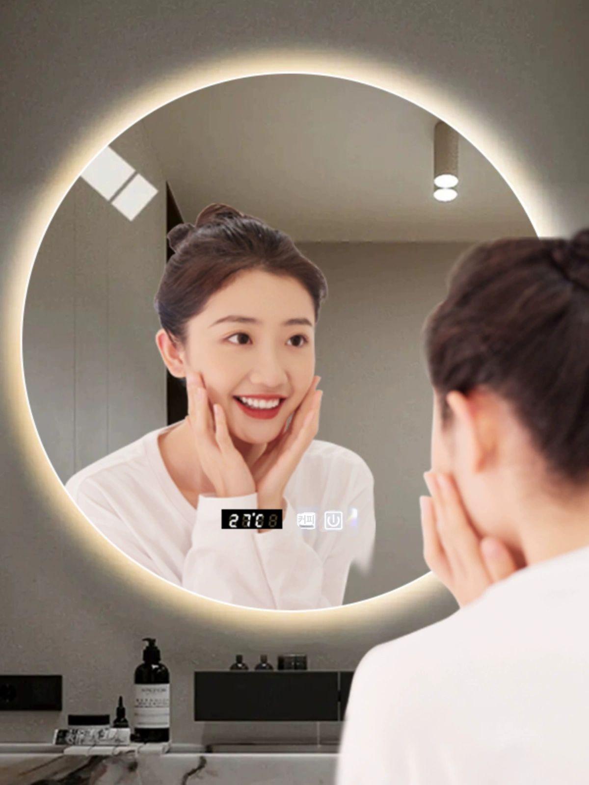 LED 간접등 심플거울 벽거울 욕실거울 감성거울 간접조명거울 디밍 타원형 필로토 - 상세 이미지 3