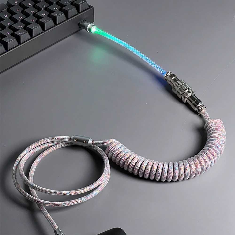 코일링 RGB 키보드케이블 스프링 게이밍용 기계식키보드 스모그 발광 연장 나선형 - 상세 이미지 2