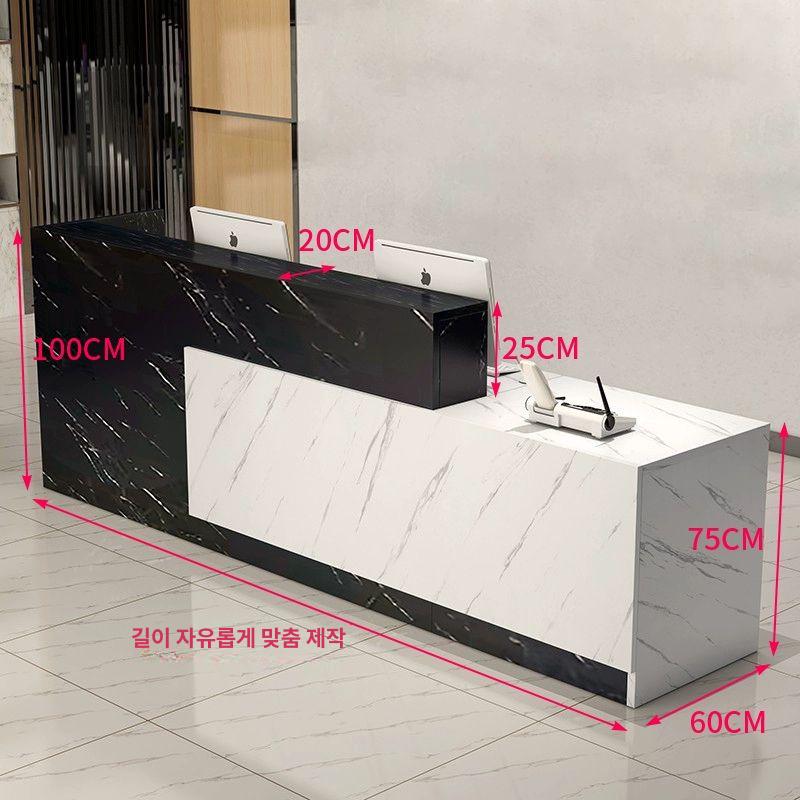 일자형 카운터데스크 병원 학원 카운터테이블 안내 심플 모던 인포데스크 회사 프론트 - 상세 이미지 4