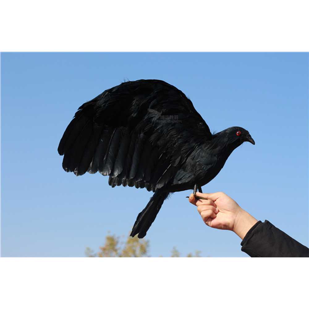 까마귀 인형 실물 마녀 동물 모조 모형 인테리어 북유럽 야외장식 조형물 선물 귀여운 - 상세 이미지 5