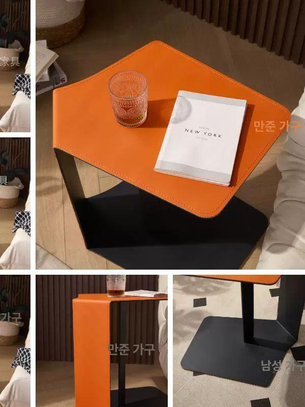 슬림 미니소파테이블 거실 쇼파 원목사이드 철제테이블 베란다 인테리어 모던 - 상세 이미지 2