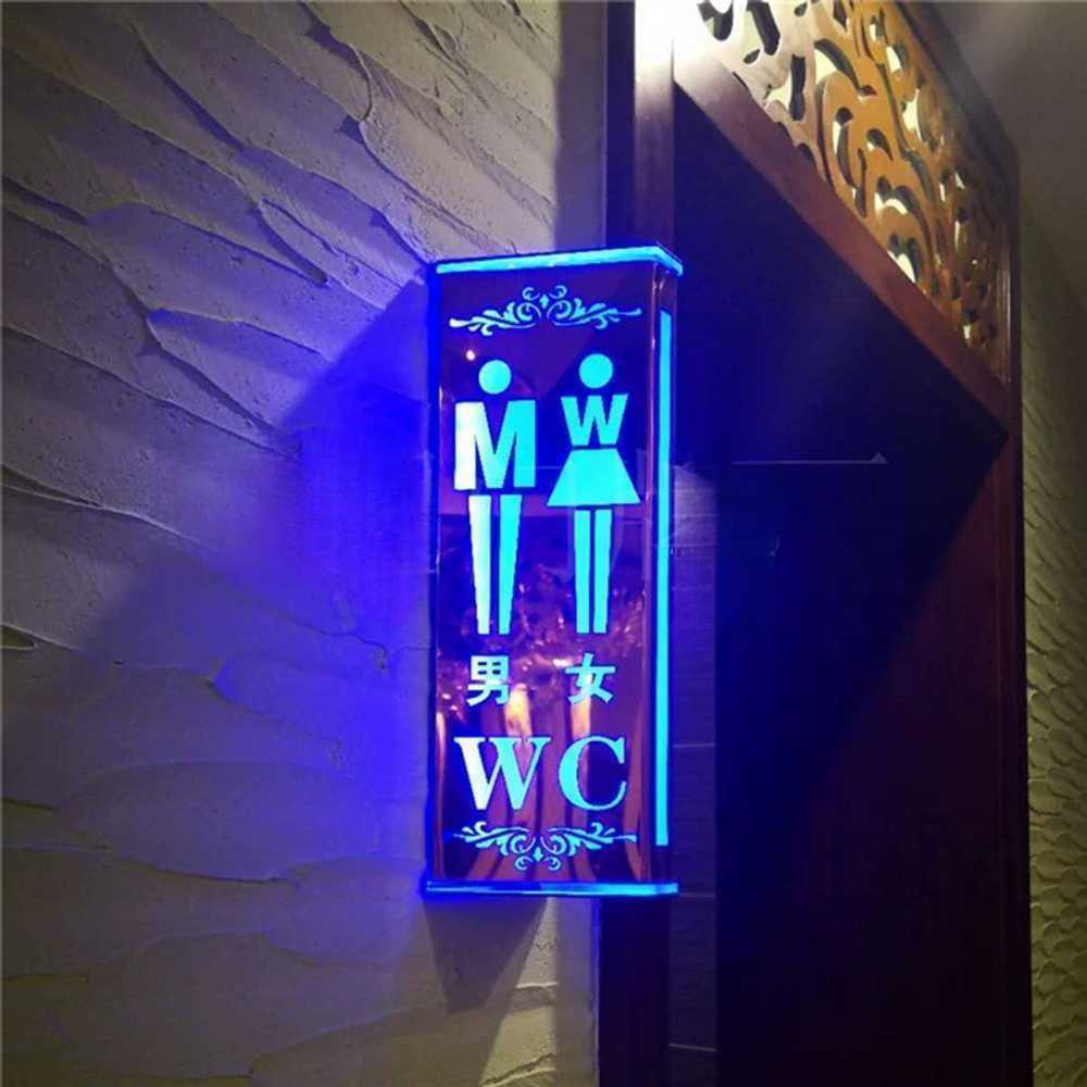 화장실 표시등 업소용 아크릴 공용 사각 팻말 탈의실 사용중 카페 심플 발광 도어사인 - 상품 이미지