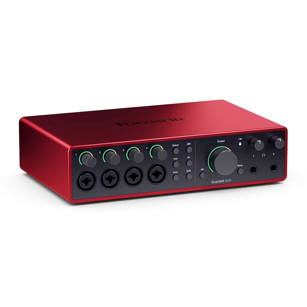 작곡, 음악 제작, 녹음 및 팟캐스트를 위한 Focusrite Scarlett 18i16 4세대 USB 오디오 인터페이스 u2014 고충실도, 스튜디오 품질 녹음에 필요한 모든 - 상품 이미지