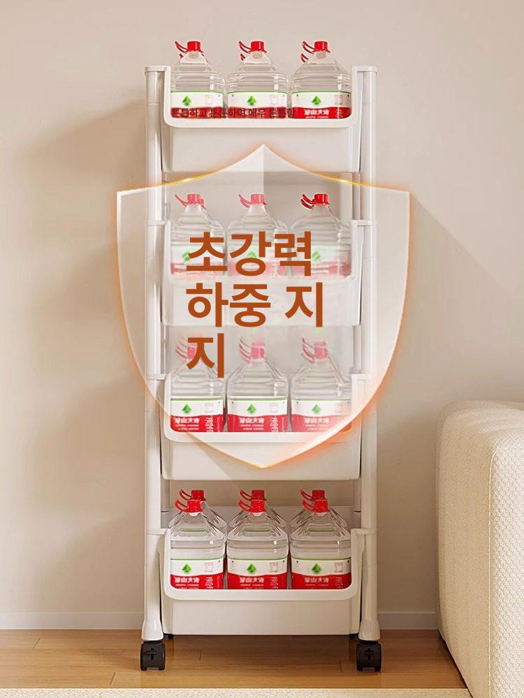 이동식 책꽂이 책장 정리함 간이 바퀴 테이블 회전 수납장 조립식 - 상세 이미지 4