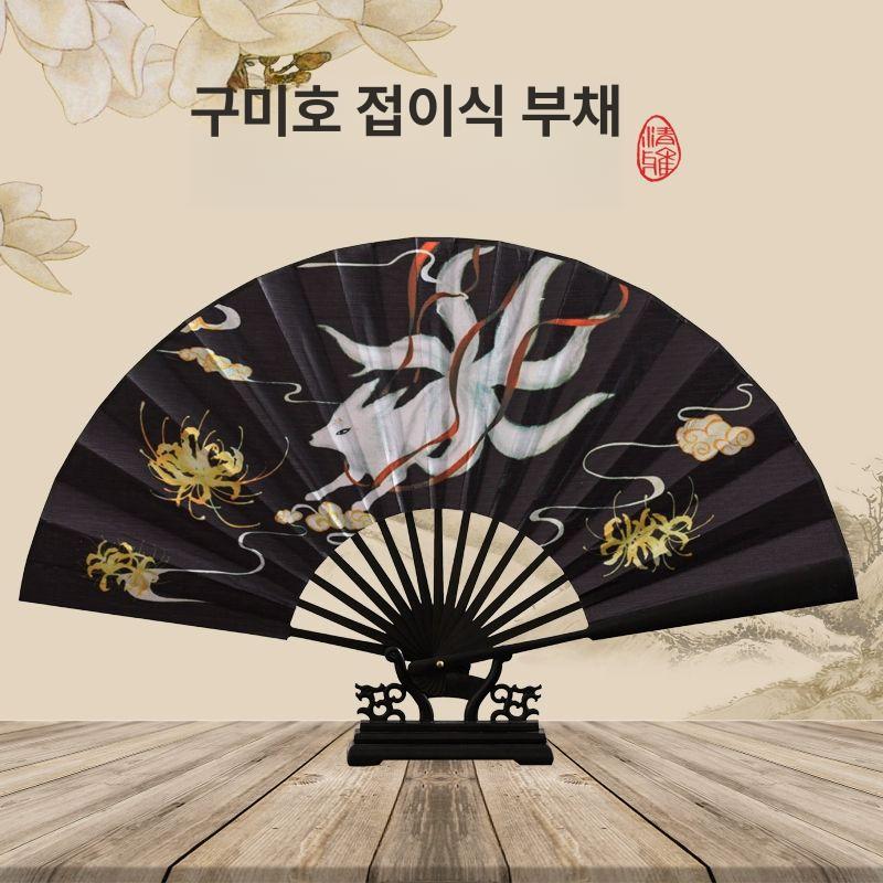 무용 부채춤 공연용 태극 댄스 전통 너슬 소품 선녀 - 상세 이미지 2